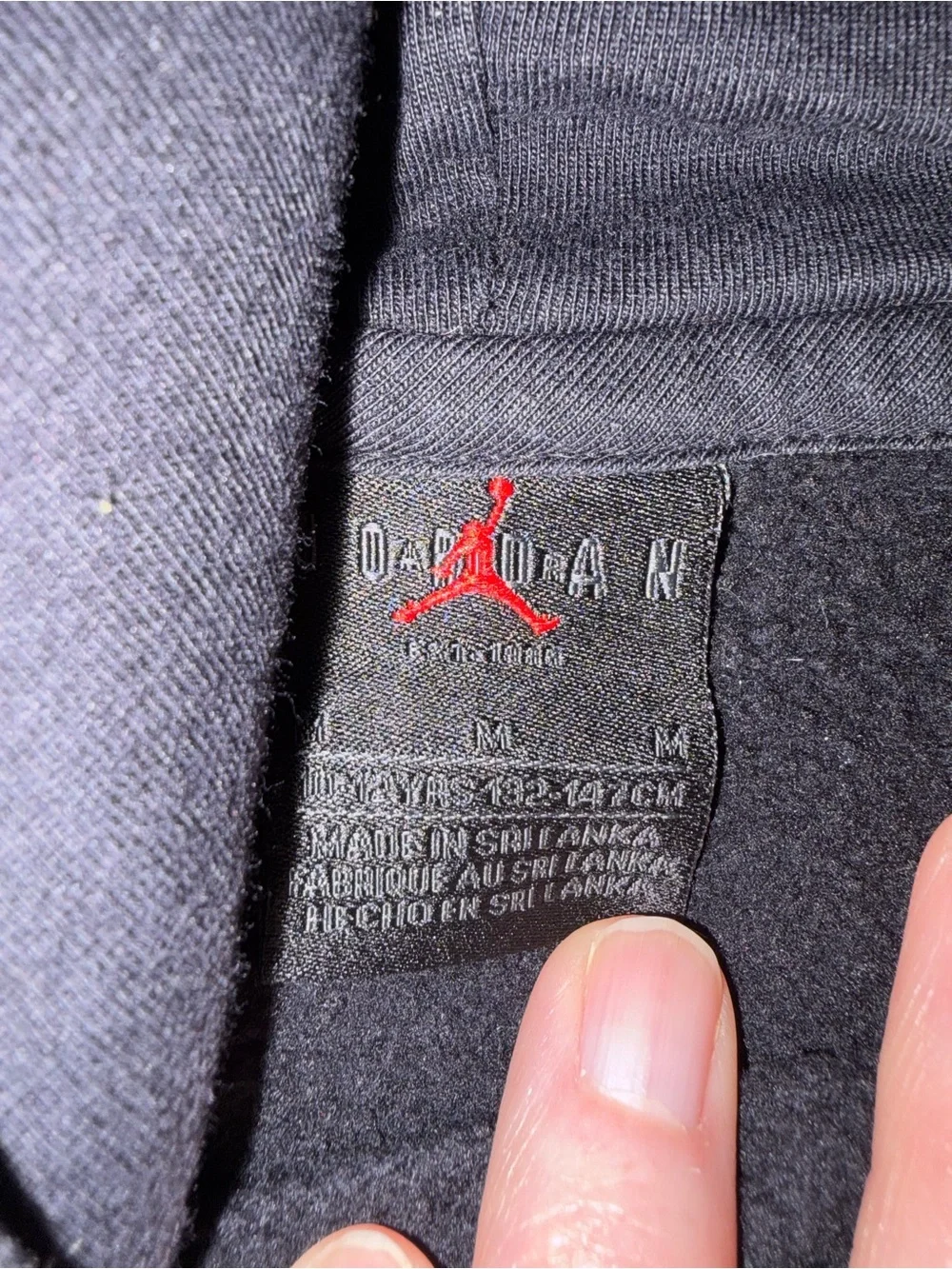 Jordan Black Pullover Hoodie with Red Logo Accents